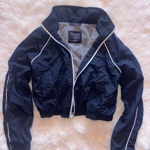 Abercrombie & Fitch Navy Jacket with Gray Lining